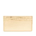 Versace Greca-plaque metallic-leather wallet - Gold