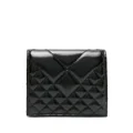 Versace Greca-plaque diamond-quilted leather wallet - Black