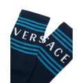 Versace 90s Vintage-logo ribbed socks - Blue
