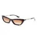 Burberry Eyewear logo lettering-plaque tinted sunglasses - Brown