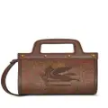 ETRO paisley-print leather-trim mini bag - Brown