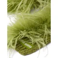 Miu Miu feather-detail cashmere scarf - Green