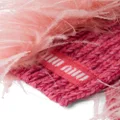 Miu Miu feather-detail cashmere scarf - Pink