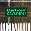 Barbour x Ganni tartan-check wool scarf - Green