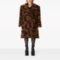 Nina Ricci leopard-jacquard wool-blend coat - Brown