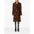 Nina Ricci leopard-jacquard wool-blend coat - Brown