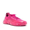 Moschino logo-patch leather sneakers - Pink