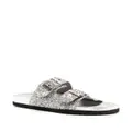 Love Moschino glitter-detail double-buckle slides - Silver