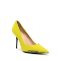Love Moschino 100mm pointed-toe leather pumps - Yellow