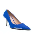 Love Moschino 100mm logo-print pumps - Blue