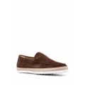 Tod's almond toe suede loafers - Brown