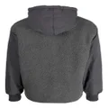 CHOCOOLATE panelled drawstring fleece hoodie - Grey