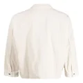 izzue spread-collar cotton shirt jacket - Neutrals