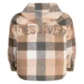 izzue Reserved plaid-check hooded jacket - Multicolour