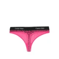 Calvin Klein logo-waistband jersey thong - Pink