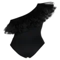 Giambattista Valli one-shoulder ruffled swimsuit - Black
