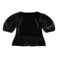 GANNI V-neck velvet blouse - Black