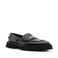 Moschino logo-lettering chunky leather loafers - Black