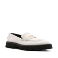 Moschino logo-lettering chunky leather loafers - White
