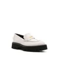 Moschino logo-lettering chunky leather loafers - White