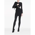 Balenciaga cut-out long-sleeved minidress - Black