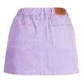 CHOCOOLATE logo-patch cotton corduroy miniskirt - Purple