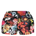 Moschino floral-print elasticated-waist swim shorts - Black