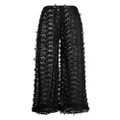 Cynthia Rowley wide-leg lace-appliqué trousers - Black