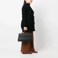 Valextra flap structured handbag - Black