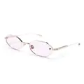 Valentino Eyewear Rockstud geometric-frame sunglasses - Gold