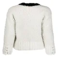 Thom Browne shearling V-neck cardigan - White