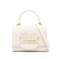 Love Moschino logo-lettering quilted tote bag - Neutrals