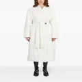 Ferragamo hooded belted padded coat - White