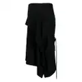 Yohji Yamamoto asymmetric-hem wool skirt - Black