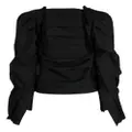 Yohji Yamamoto pleated zip-up jacket - Black
