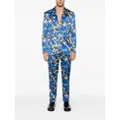 Moschino single-breasted all-over floral print blazer - Blue