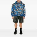 Moschino floral-print hooded jacket - Blue