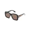 Stella McCartney Eyewear logo-print oversized square-frame sunglasses - Black