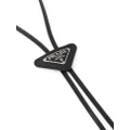 Prada triangle-logo leather neck tie - Black
