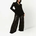Dolce & Gabbana Turlington lace-detail double-breasted blazer - Black