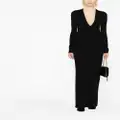 Saint Laurent plunge-neck wool maxi dress - Black