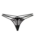 Agent Provocateur Foxie strappy floral-lace thong - Black