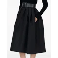 Carolina Herrera silk pleated midi skirt - Black