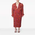 Carolina Herrera floral-print ruched midi skirt - Red