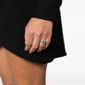 Christian Dior Pre-Owned 1970s crystal-embellished emerald ring - Silver
