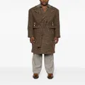 ETRO notched-lapels belted-waist coat - Brown