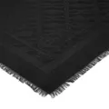 Bally Emblem-print frayed silk scarf - Black