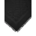 Bally Emblem-print frayed silk scarf - Black