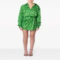 Carolina Herrera polka-dot print ruched skirt - Green