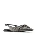 Roberto Cavalli crystal-embellished slingback ballerinas - Grey